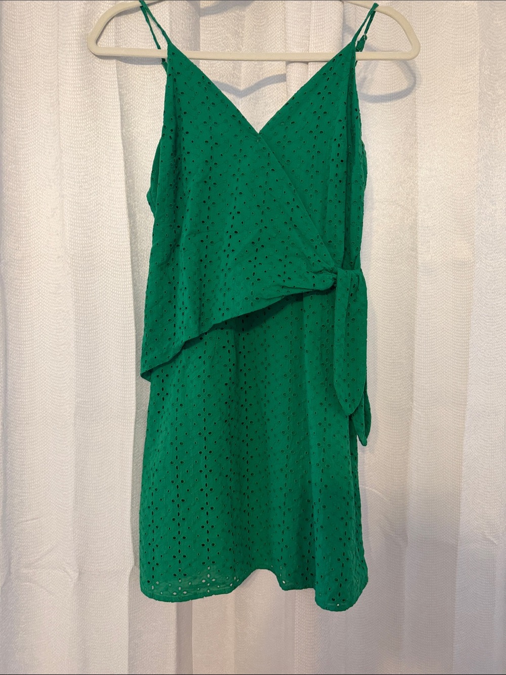 GB girls Green Eyelet Wrap Mini Dress